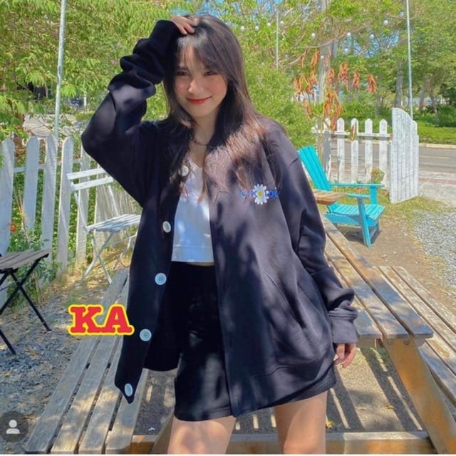 Áo khoác cadigan hoa cúc rơi cánh chữ hàn thời trang nam nữ