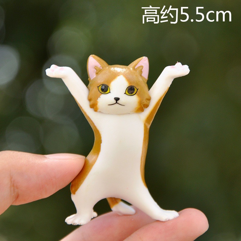 Bộ 6 Mèo nhảy múa - Mô hình trang trí PVC đặc siêu cute