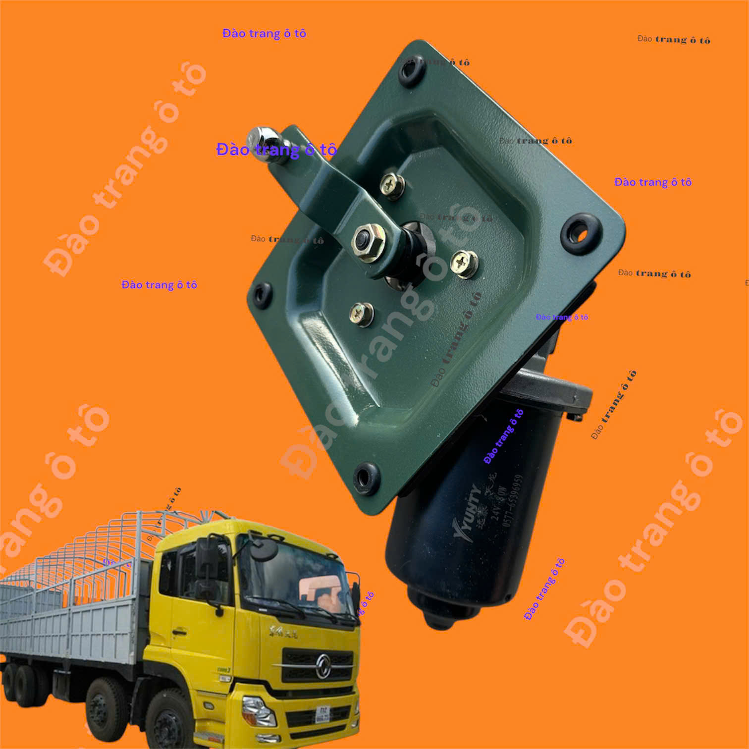 Củ gạt mưa cho xe đông phong 375 hoàng huy 24v kèm đế vuông mô tơ gạt nước xe ô tô