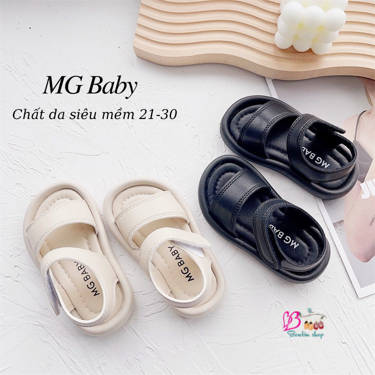 Dép quai hậu cho bé- dép sandal quai ngang da mềm chống trơn trượt mg baby size 21-30