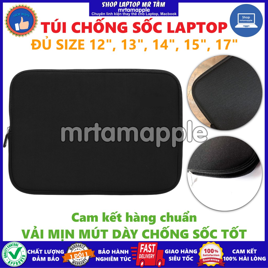 Túi chống sốc laptop loại dày vải mịn