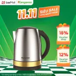 [BH 1 Năm] Ấm đun siêu tốc Kangaroo KG642 - Dung tích 1.7L - Công suất 2000W - Ruột bình inox 304 - Hàng chính hãng