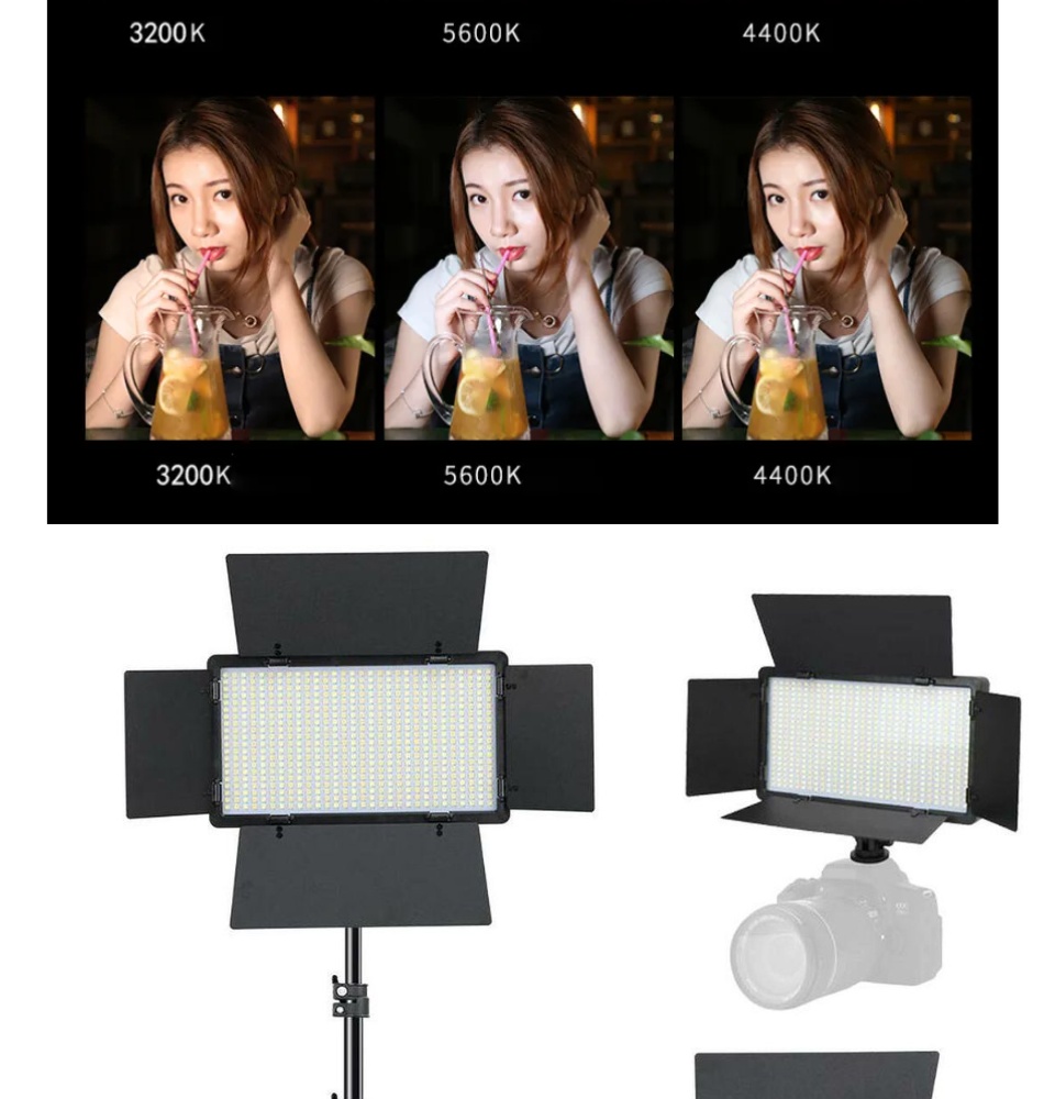 Đèn led studio quay phim chất lượng - đèn studio led u800+ hỗ trợ studio chụp ảnh, quay phim, livestream, ông suất lên đến 100w - với 1200 bóng led, điều chỉnh được màu ánh sáng - chiếu sáng studio chuyên nghiệp