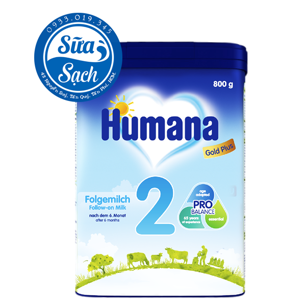 Sữa bột Humana Gold 2 800gr mẫu mới nhất