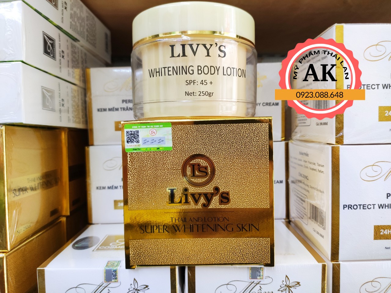 Body livy vàng công ty triệu vy trắng sáng 250gr