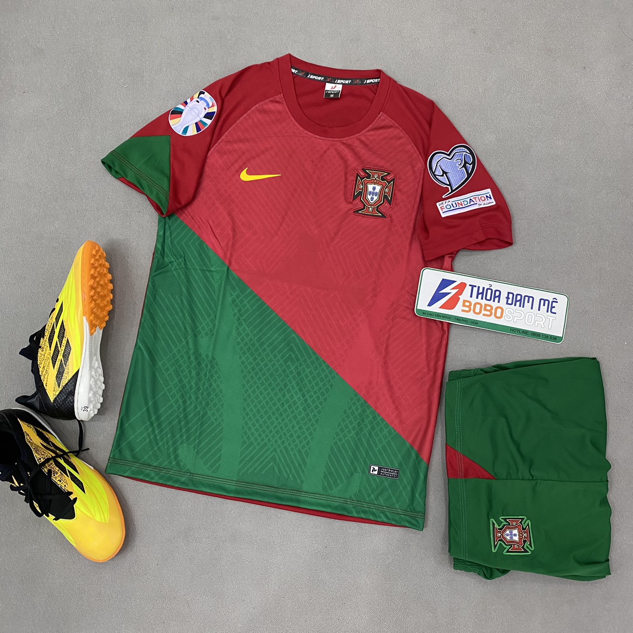 Bộ quần áo bóng đá tuyển Bồ Đào Nha Đỏ sân nhà EURO2024