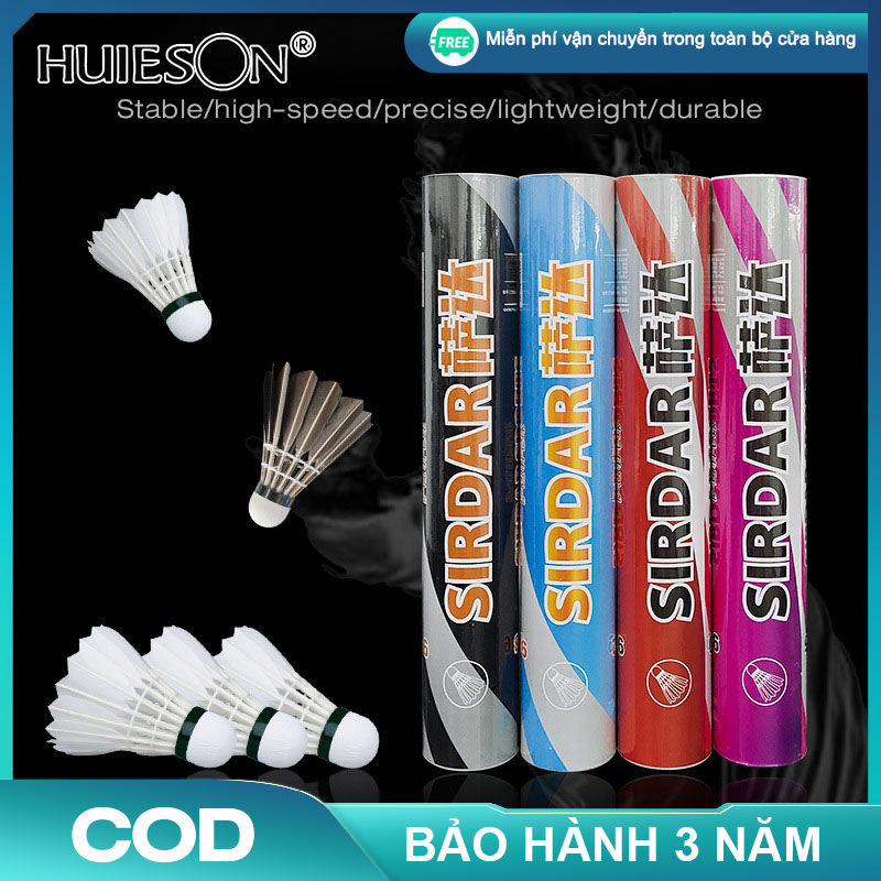 Bộ 6/12 chiếc cầu lông lông ngỗng màu đen, cầu lông ổn định và bền, cầu lông bền để thi đấu cầu lông trong nhà và ngoài trời giá rẻ