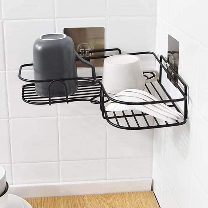 [ SIÊU KHUYẾN MÃI] KỆ GÓC ĐA NĂNG GẮN TƯỜNG BẰNG SẮT KO GỈ TIỆN DỤNG 26x26.7x6cm - KỆ GÓC GẮN TUQOFNG SIÊU CHẮC CHẮN - KỆ GÓC NHÀ TẮM TIỆN LỢI BẰNG SẮT KHÔNG GỈ SÉT