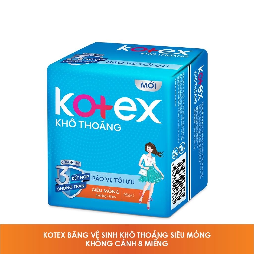 Băng vệ sinh Kotex siêu mỏng không cánh 8 miếng