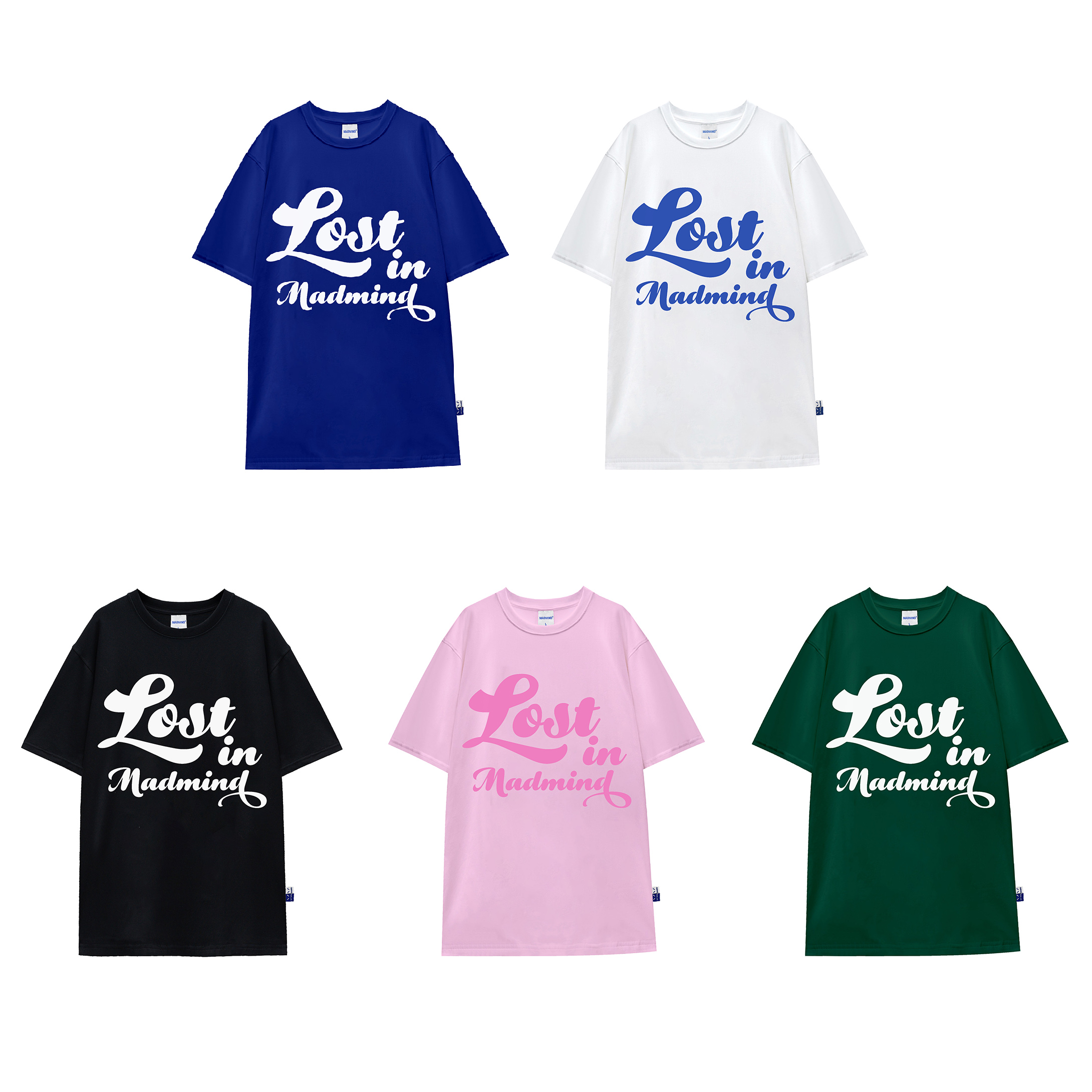 Áo thun lost in madmind màu đen / xanh lá / xanh dương / hồng / trắng cotton thoáng mát