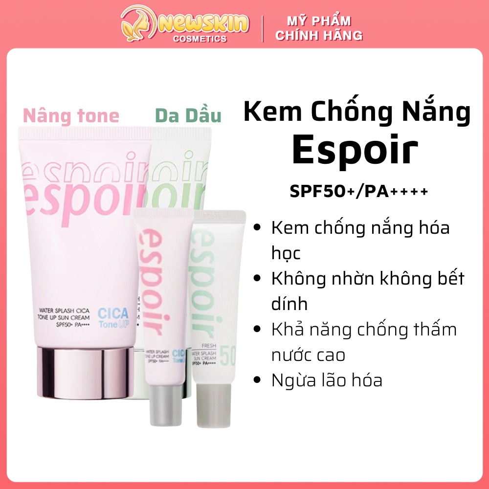 Kem chống nắng espoir water splash sun cream 𝐒𝐏𝐅 𝟓𝟎+ / 𝐏𝐀 ++++