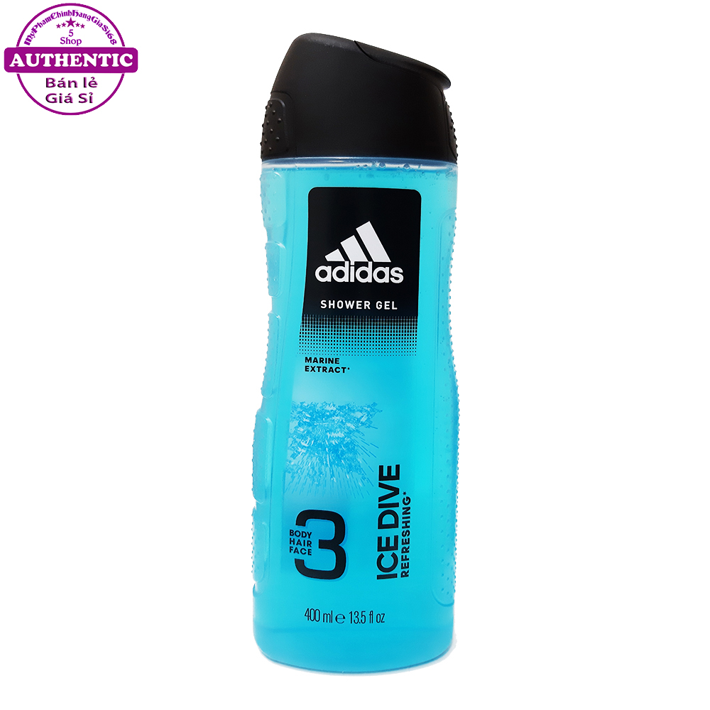 Sữa tắm gội rửa mặt 3 trong 1 cho nam 400ml adidas 3 in 1 ice dive