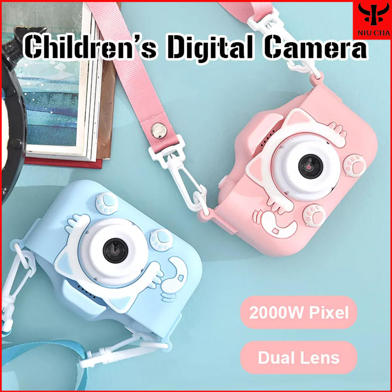 NIU CHA X5S Dễ Thương Phim Hoạt Hình Trẻ Em Máy Ảnh 20MP Ống Kính Kép HD 1080P Trẻ Em Máy Ảnh Kỹ Thuật Số Máy Ảnh Đồ Chơi Món Quà Sinh Nhật