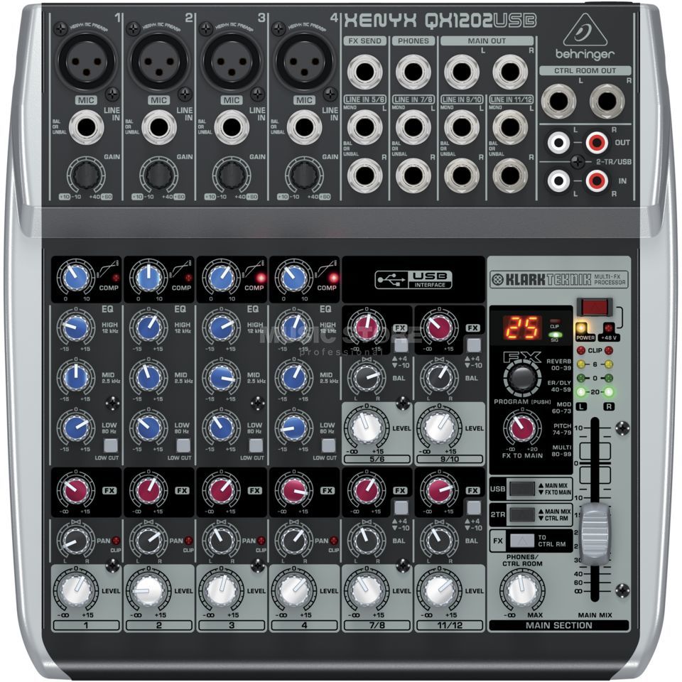 Mixer cao cấp 12 kênh behringer qx1202usb-eu hàng chính hãng