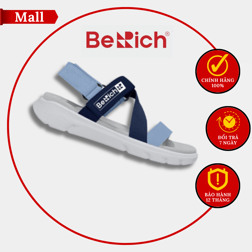 Giày sandal Berich nam nữ màu Xanh Phối Sandal đi học Sandal đế phylon êm nhẹ bền