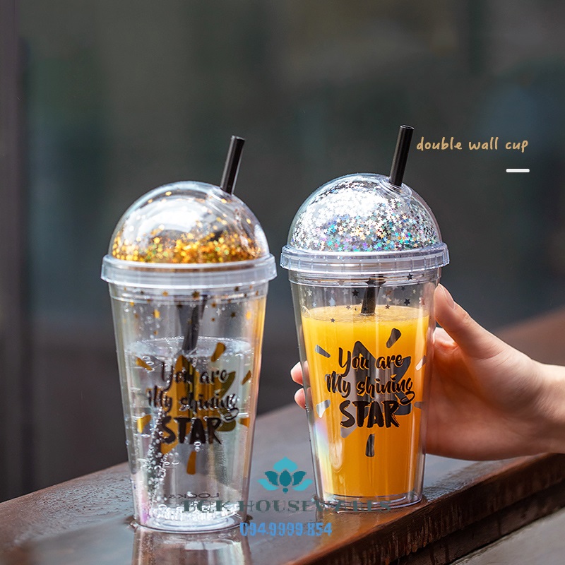 Ly nhựa có ống hút star lock&lock 530ml - hap506