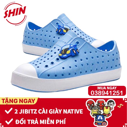 Giày Native Giày Native Họa Tiết Xanh Dương Neshinnatives01 Tặng Thêm 2 Jibitz Native