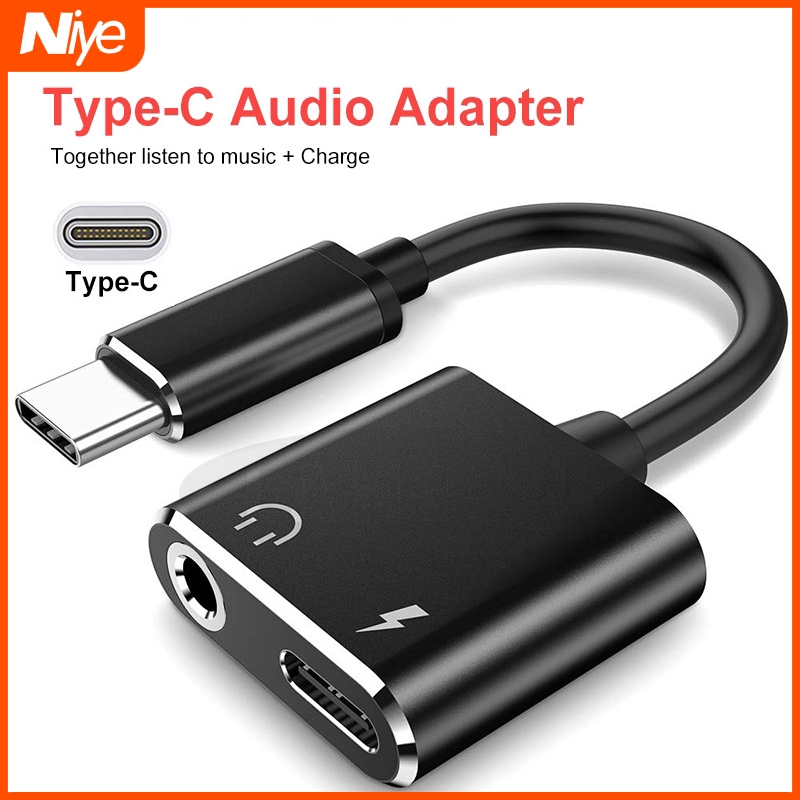 Đầu chuyển đổi 2 trong 1 Type-C cắm sạc,tai nghe 3.5mm - Type-C sang Type-C và 3.5 - Sạc và nghe nhạc cùng một lúc