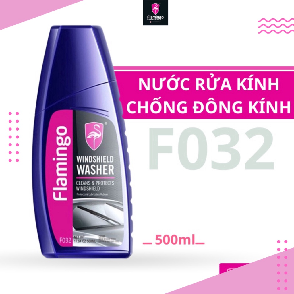 Nước đổ kính, nước rửa kính chống đông kính ô tô flamingo f032 500ml