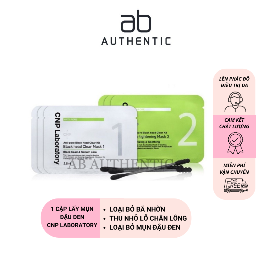 Set mặt nạ làm sạch mụn đầu đen CNP Laboratory Anti-Pore Black Head Clear Kit - AB Authentic