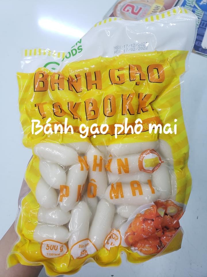 Bánh gạo tokbokki nhân phô mai hàn quốc 500gr