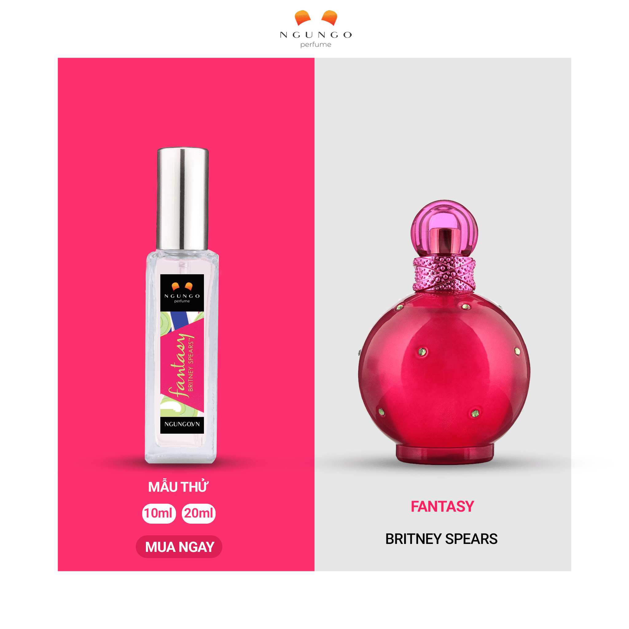 Nước hoa Britney Spears Fantasy màu hồng travel dùng thử nhỏ gọn bỏ túi - Ngu Ngơ Perfume
