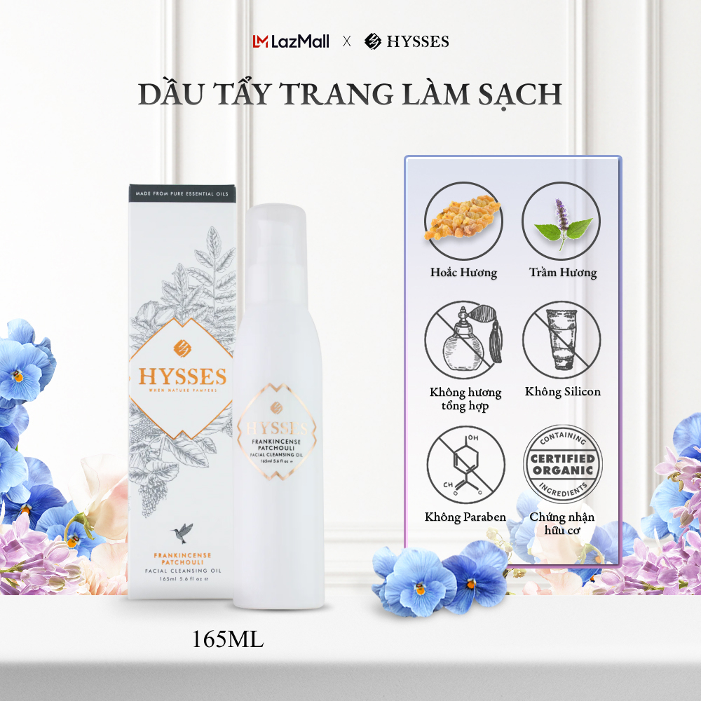 Dầu Tẩy Trang Cao Cấp Hysses Cleansing Oil Làm Sạch Sâu Lớp Tẩy Trang Và Bụi Bẩn, Làm Dịu Da, Dưỡng Ẩm Da Khô, Nứt Nẻ Với Tinh Dầu Trầm Hương - Hoắc Hương Hữu Cơ Tự Nhiên