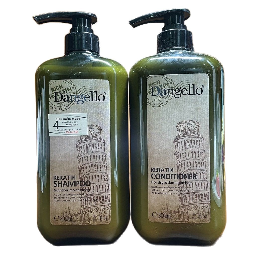Dầu gội xả siêu mượt Dangello Keratin 800mlx2