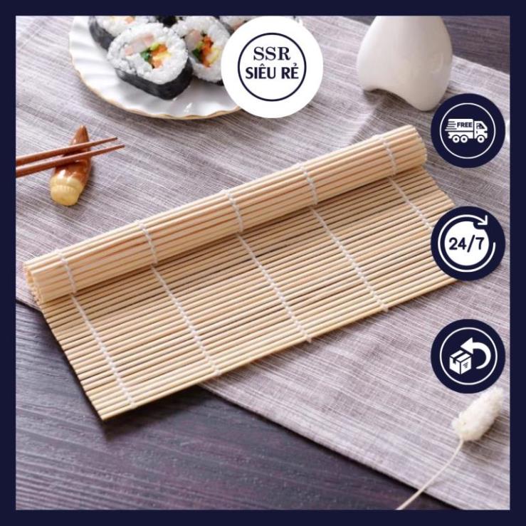 Dụng cụ cuộn sushi bằng gỗ, mành tre cuộn sushi