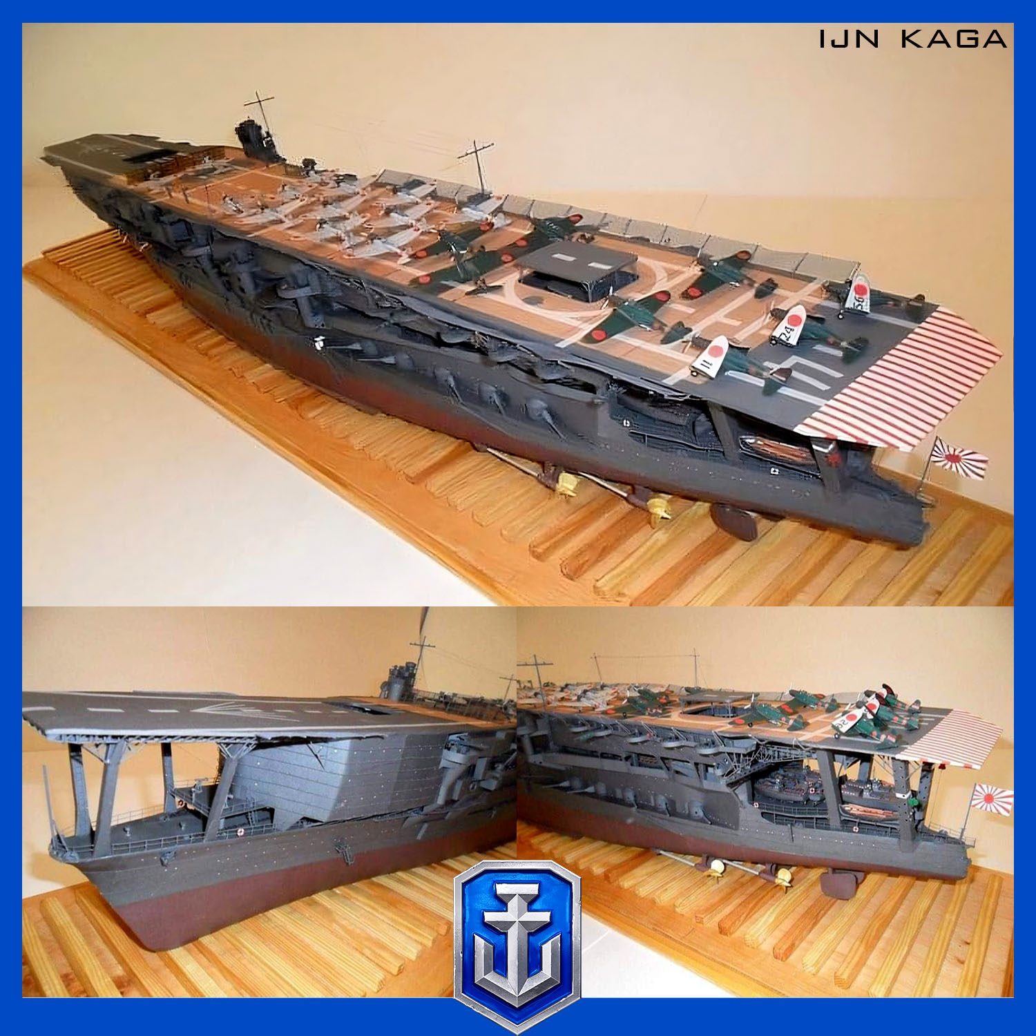 Bộ lắp ghép mô hình giấy 3D tàu sân bay Hải quân Đế Quốc Nhật Bản IJN KAGA