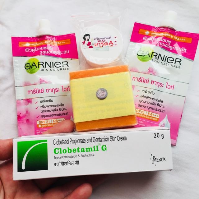BỘ 5 SP CLOBETAMIL G KHỬ NÁM, MỤN, TÀN NHANG