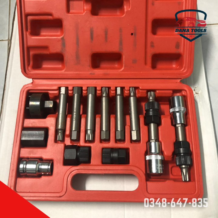 Bộ khẩu tuýp tháo puly máy phát 13 chi tiết
