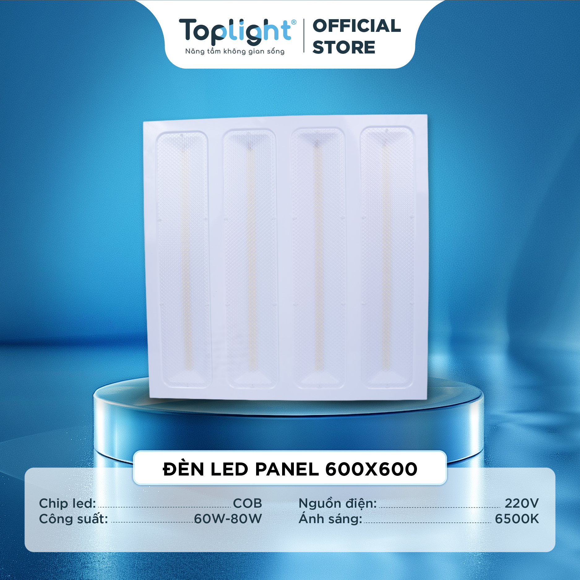 ĐÈN LED PANEL 600X600 TOPLIGHT 60W-80W CHÍNH HÃNG GIÁ TỐT