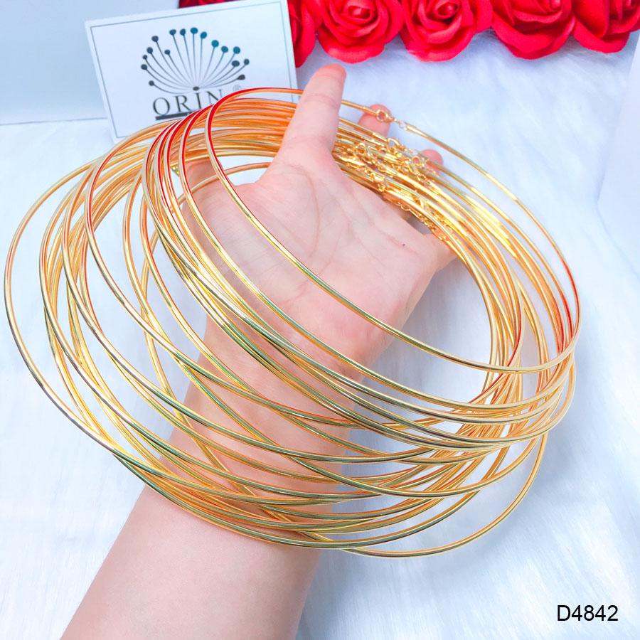 Kiềng cổ trơn, kiềng nữ dạng trơn bền màu cao cấp Orin D4842 - Long Tien