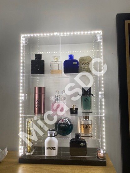 Tủ mỹ phẩm mica 3 tầng gắn led -Tủ kích thước lớn 40x60x15cm