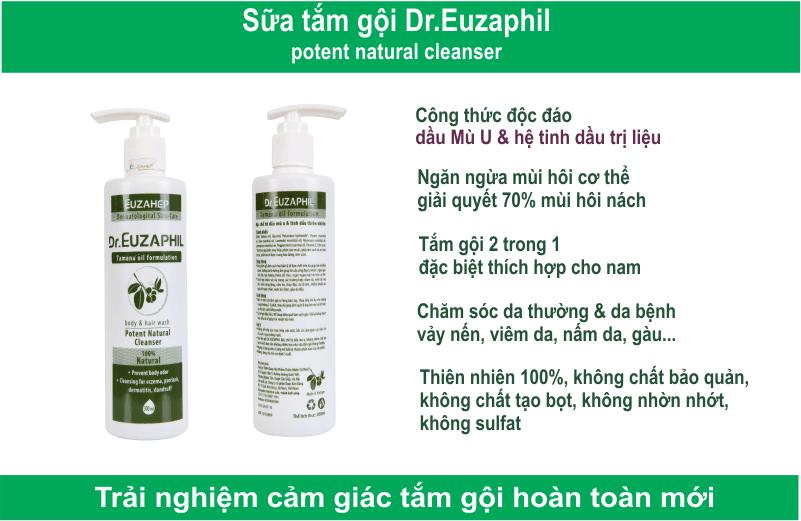 Sữa tắm gội dr. euzaphil potent natural cleanser 300ml