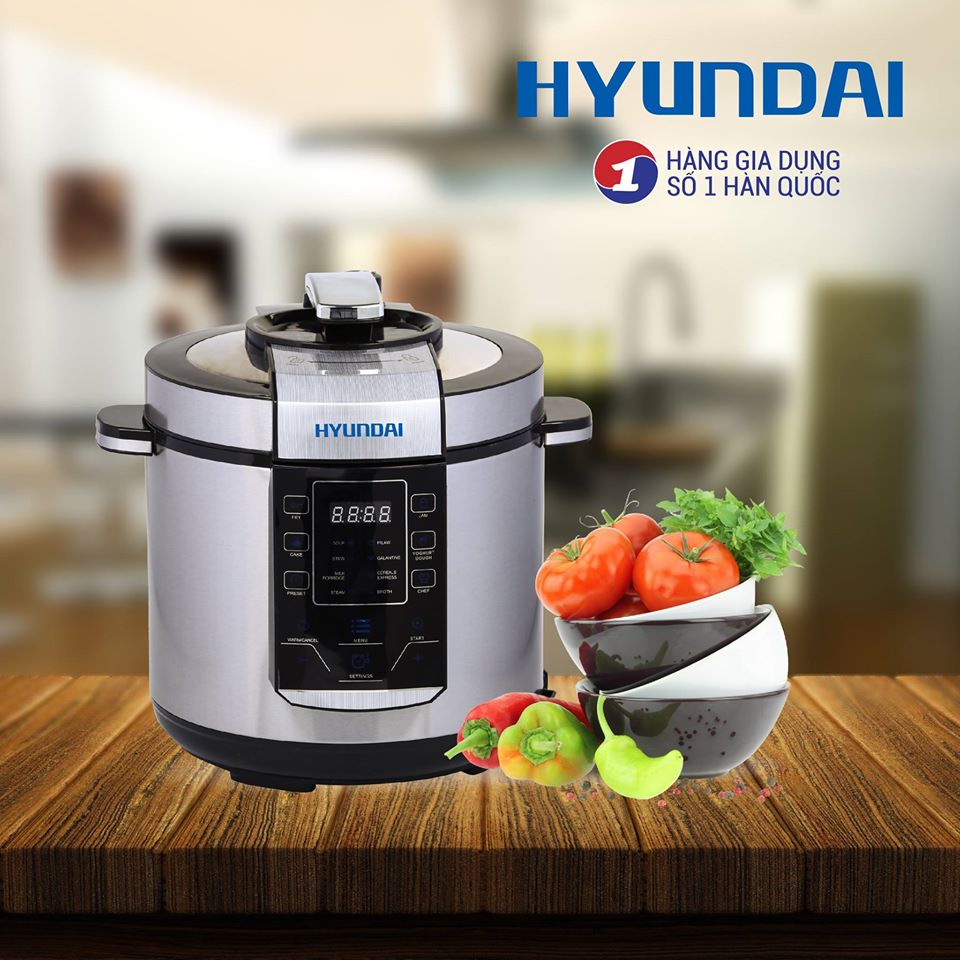 Nồi âp suất, nồi hầm điện tử hyundai 1.8 lít hde 2500s - hàng chính hãng bảo hành 12 tháng
