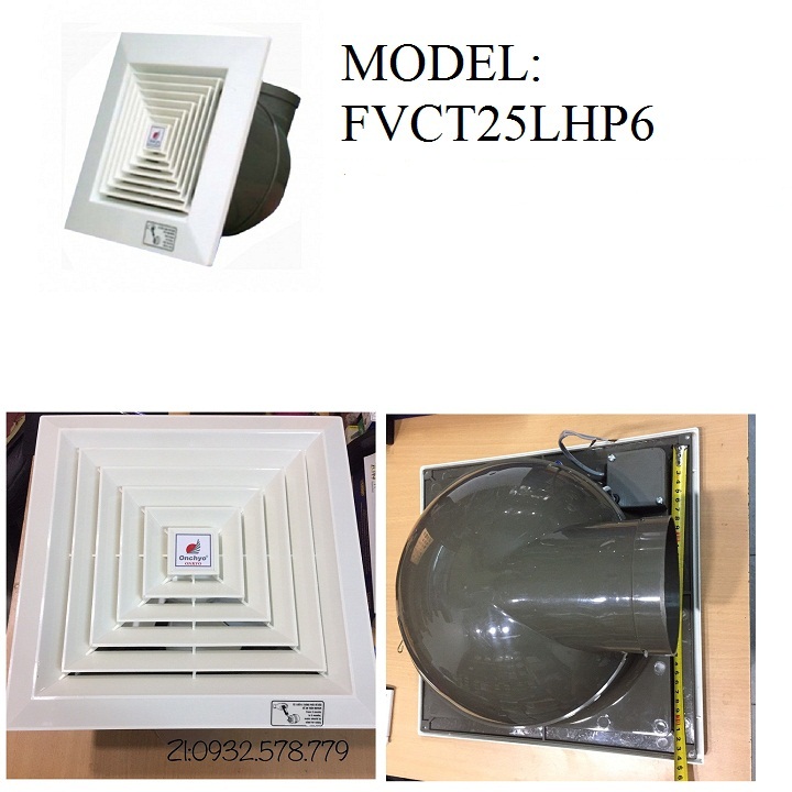 [HCM]Quạt hút âm trần có ống ONKHYO - Quạt thông gió FVCT25 LHP6