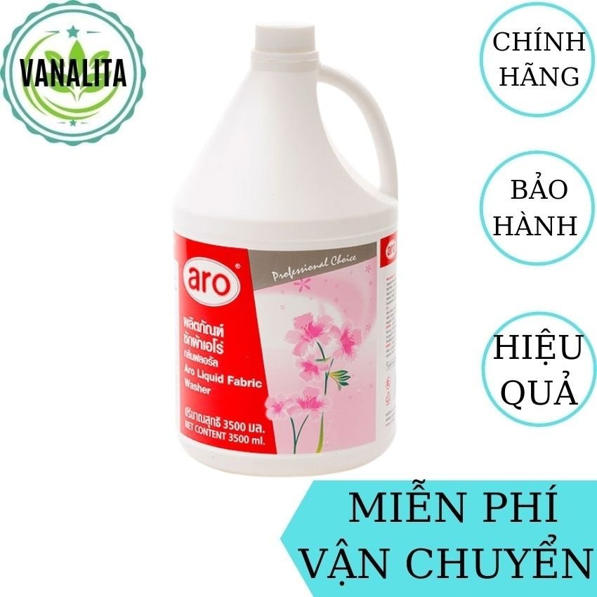 [FreeShip] Nước Giặt Đậm Đặc Aro 3500ml Thái Lan VANALITA với chiết xuất tự nhiên, hương thơm nhẹ dịu, tươi mát, lưu hương lâu, giúp làm mềm vải