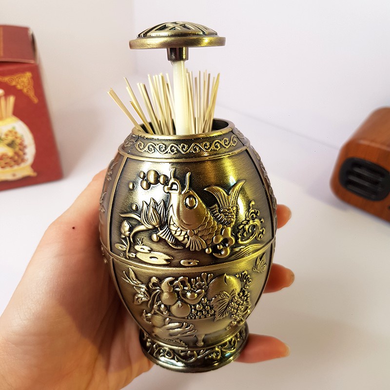 Hộp tăm bằng đồng cao cấp