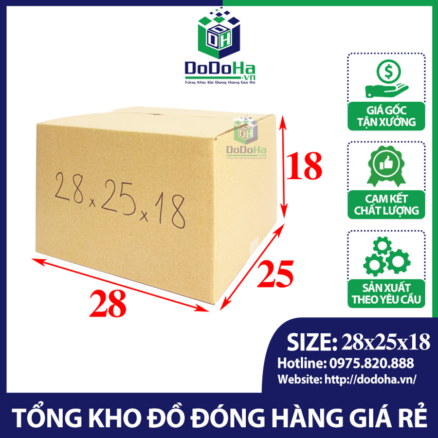 Combo 10 Hộp Shipcod Kích Thước 28x25x18 Đóng Phụ Kiện Giá Sỉ- Dodoha Sản Xuất Thùng Hộp Shipcod Theo Yêu Cầu