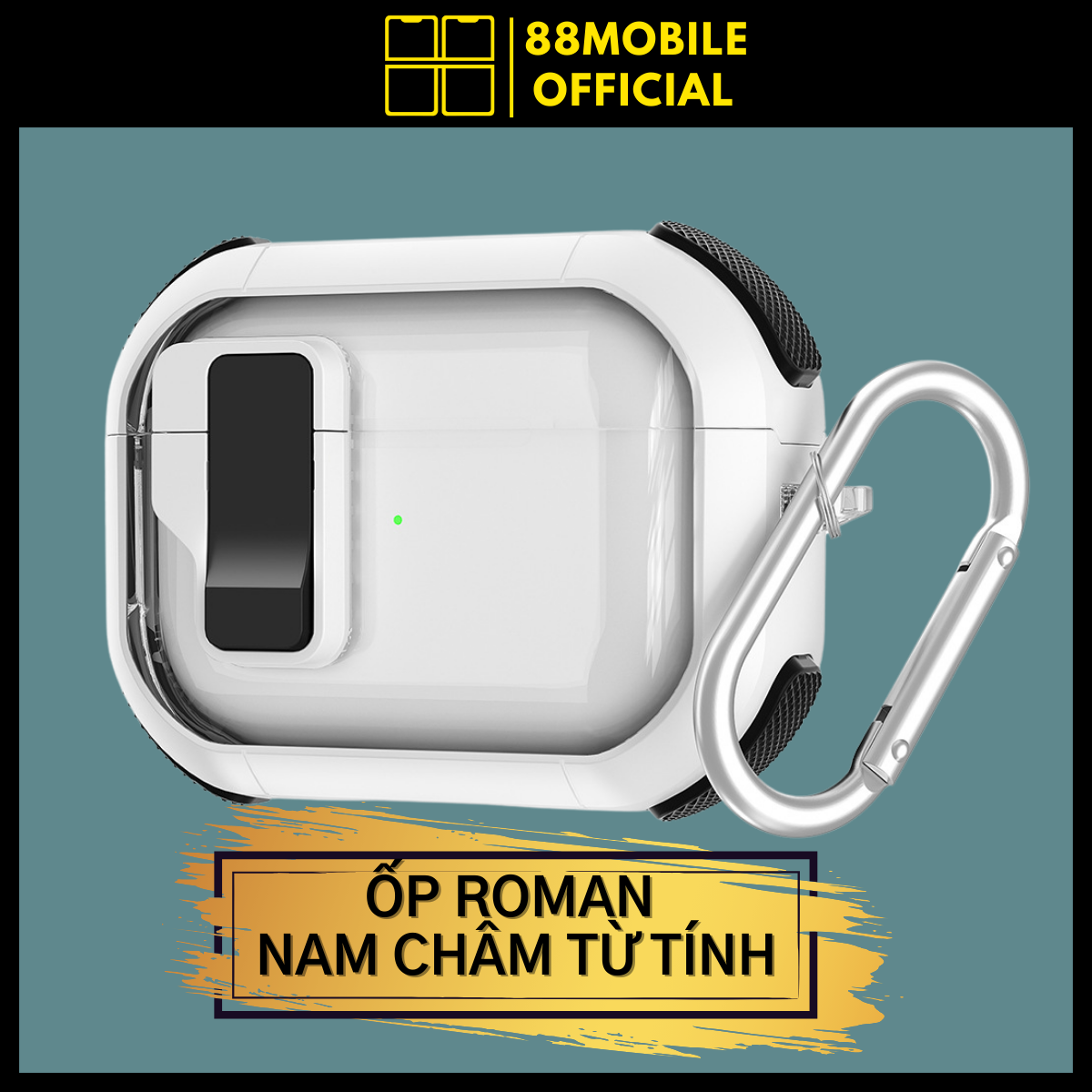 Vỏ ốp case Roman cao cấp đặc biệt có nam châm từ tính dành cho tai nghe air.pods 1/2/3/Pro/Pro 2 I 88Mobile