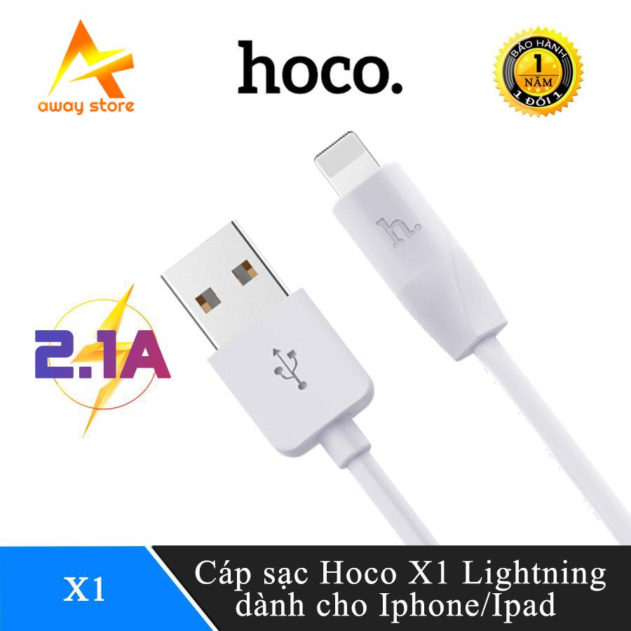 Dây Cáp sạc Nhanh Hoco X1 Lightning dây sạc chất liệu hợp kim aluminum, đồng, nylon dệt kim đảm bảo chất lượng