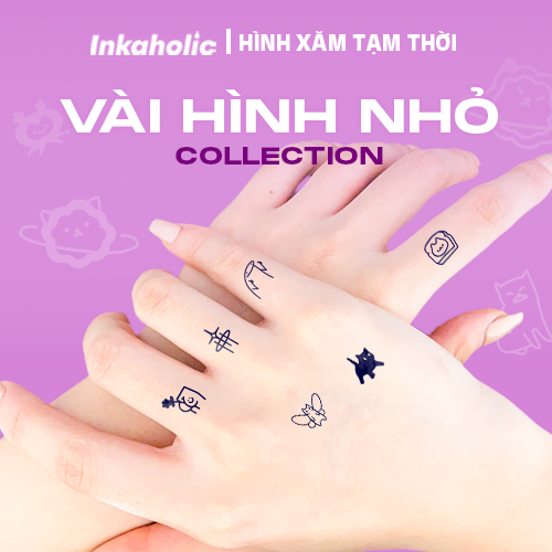 Hình xăm dán tạm thời Inkaholic 15 ngày và chống nước, hình mini cute.