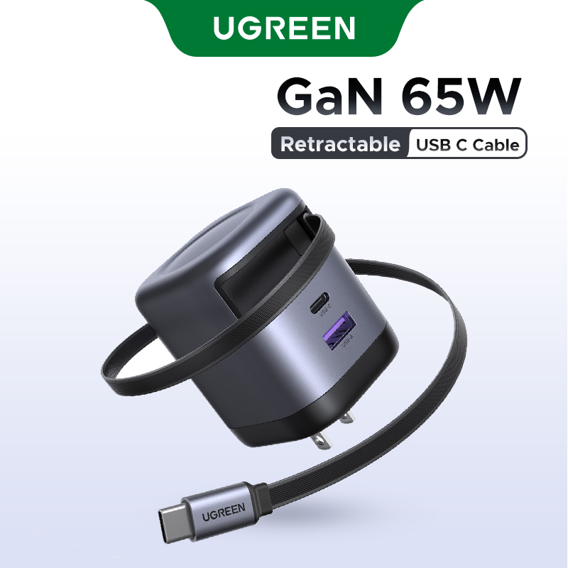   Nexode  Bộ sạc UGREEN pd65w gan loại c usb một bộ sạc với linh hoạt có thể thu vào căng ra sạc nhanh loại c cáp cho iphone16 15 14 Pro Max ipad macbook huaweimate70 xiaomi15 Samsung S25 S24 Ultra sạc nhanh được xây dựng trong c 