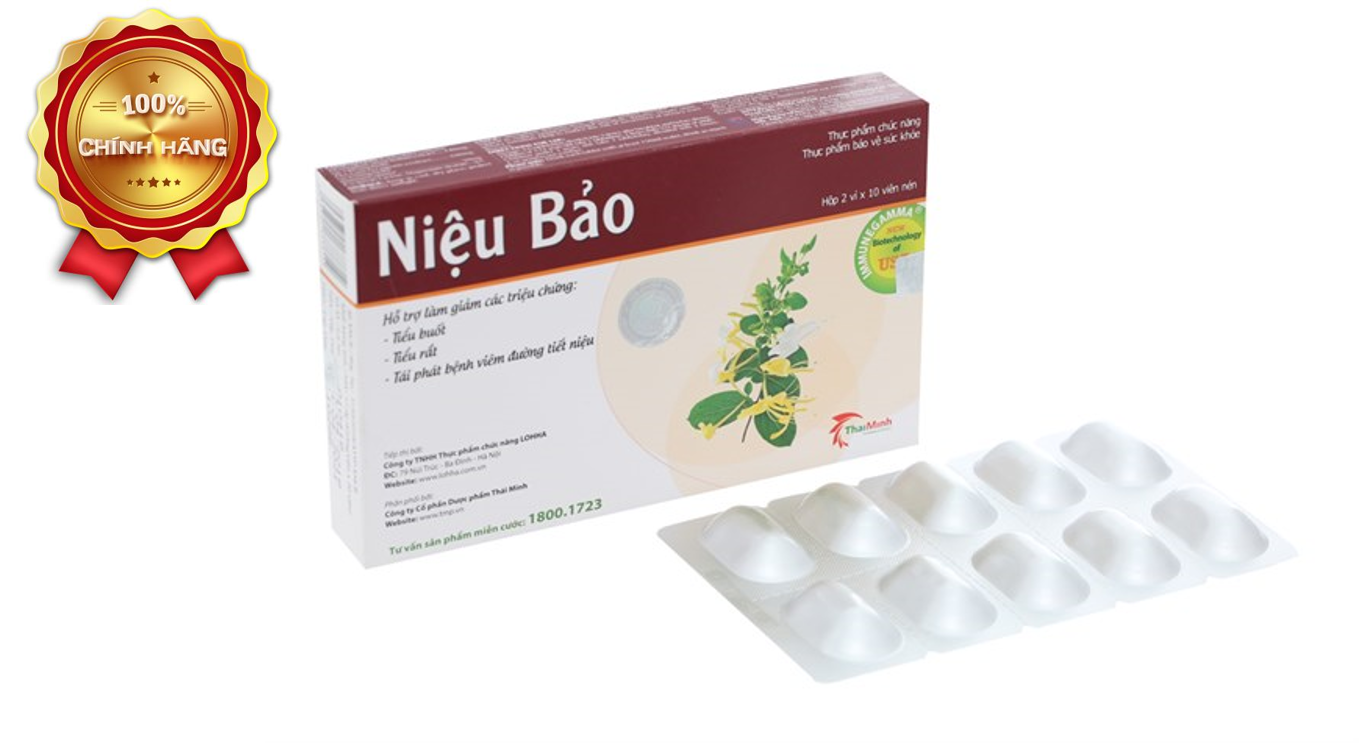 Hỗ trợ giảm viêm nhiễm đường tiết niệu, cải thiện tiểu buốt, tiểu rắt, bí tiểu, tiểu ra máu - Viên uống Niệu bảo chứa KIm tiền thảo, kim ngân hoa - Hộp 20 viên