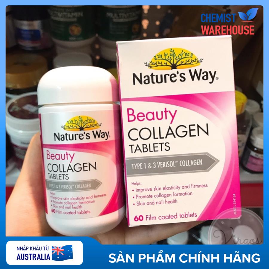 Viên Uống Bổ Sung Collagen Nature’s Way Beauty Rosehip + Collagen 60v - Chemistware