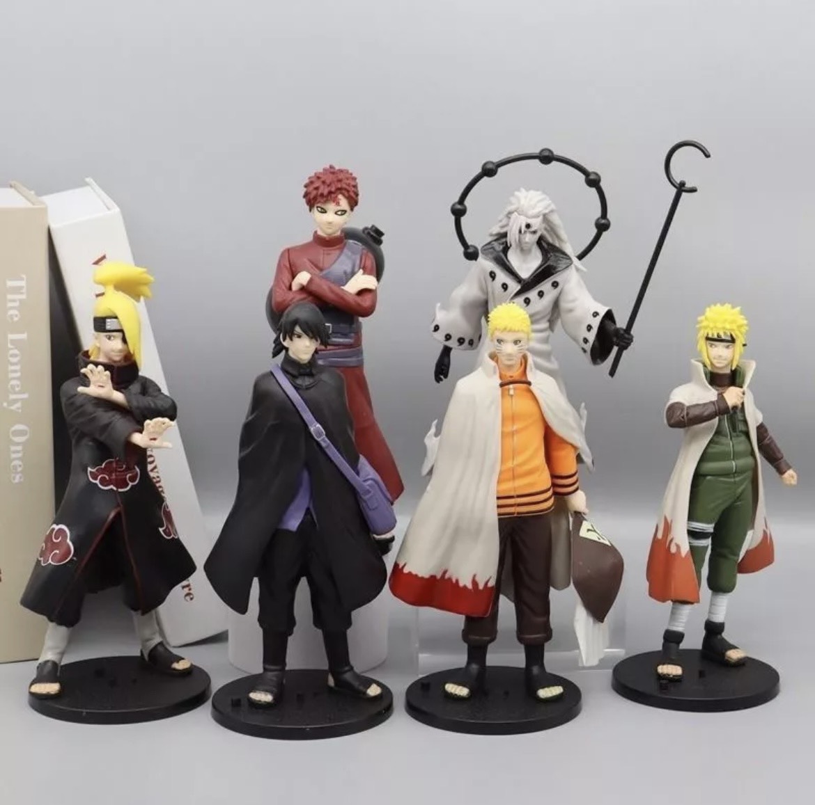Mô hình 6 nhân vật Anime Naruto Đệ nhất Uchiha Madara Naruto Minato Gaara Deidara Sasuke - No Box