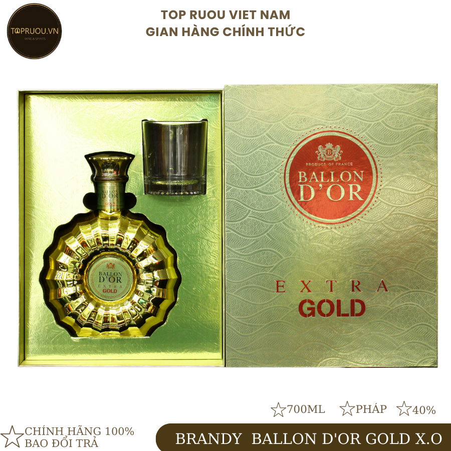 Rượu brandy xo ballon d'or extra gold xo 700ml