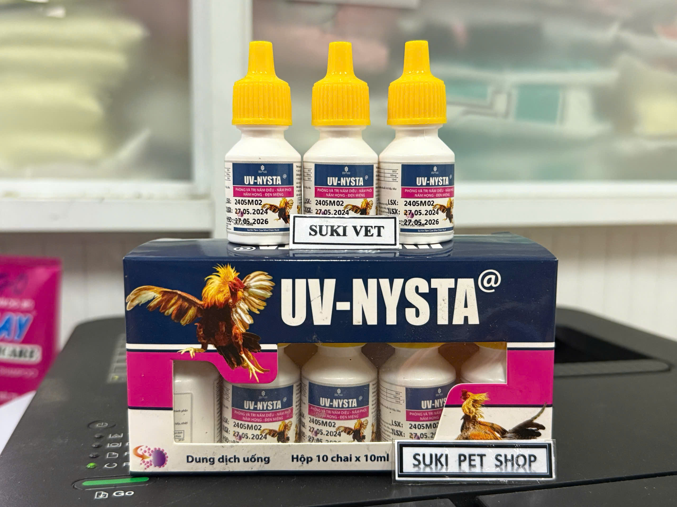 UV-NYSTA - ( 10ml ) - HẾT NẤM, ĐẸN MIỆNG CHO CHIM, GÀ VÀ CÁC LOẠI GIA CẦM - HÀNG CHÍNH HÃNG UV-VIETNAM